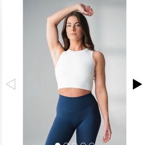 Balance Athletica/Vitality Allora Cropped Sleeveless Cream Top in sandshell